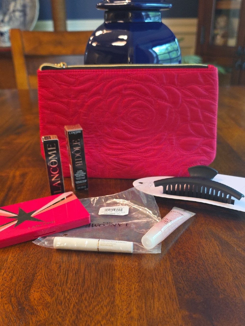Lancome Bundle Lash Idole Juicy Tube Palette Hypnose Pink Zippered Bag NWT